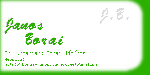 janos borai business card